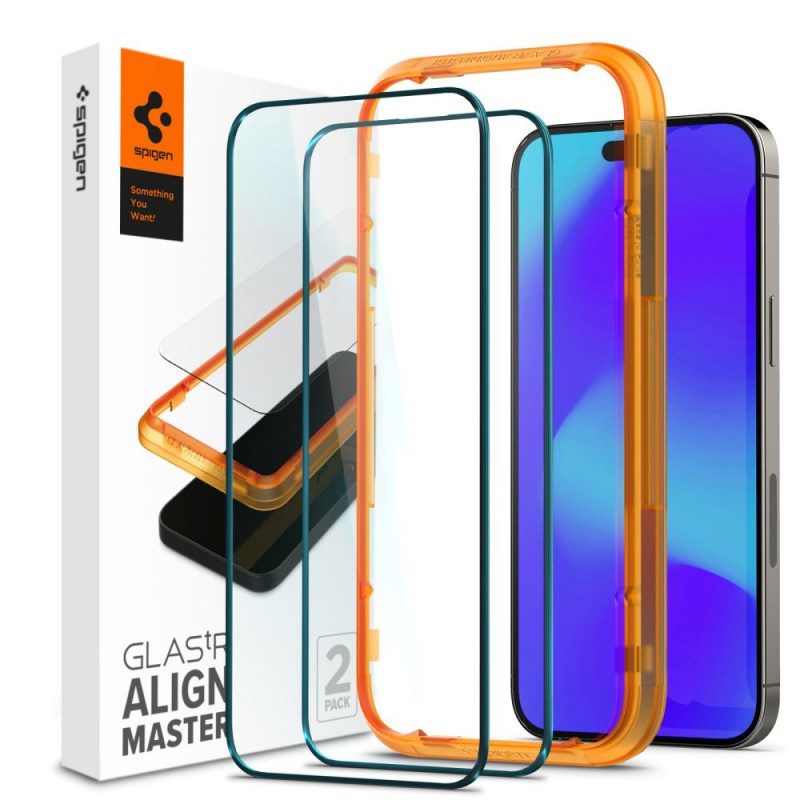 Γυαλί Προστασίας Spigen ALM Glass.TR Apple iPhone 15 Pro (6.1") Full Screen Cover Black (AGL06895) 2 τμχ
