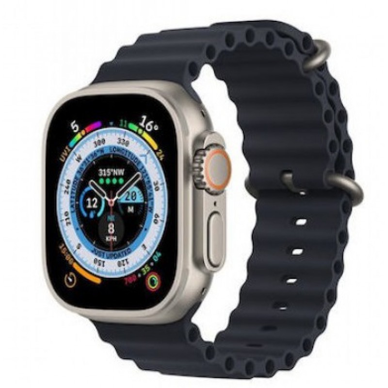Ανταλλακτικό Λουράκι QuickFit  Ocean Band Apple Watch 5/6/SE/7/8/Ultra (42/44/45/49mm) Waterproof  Silicone  Black