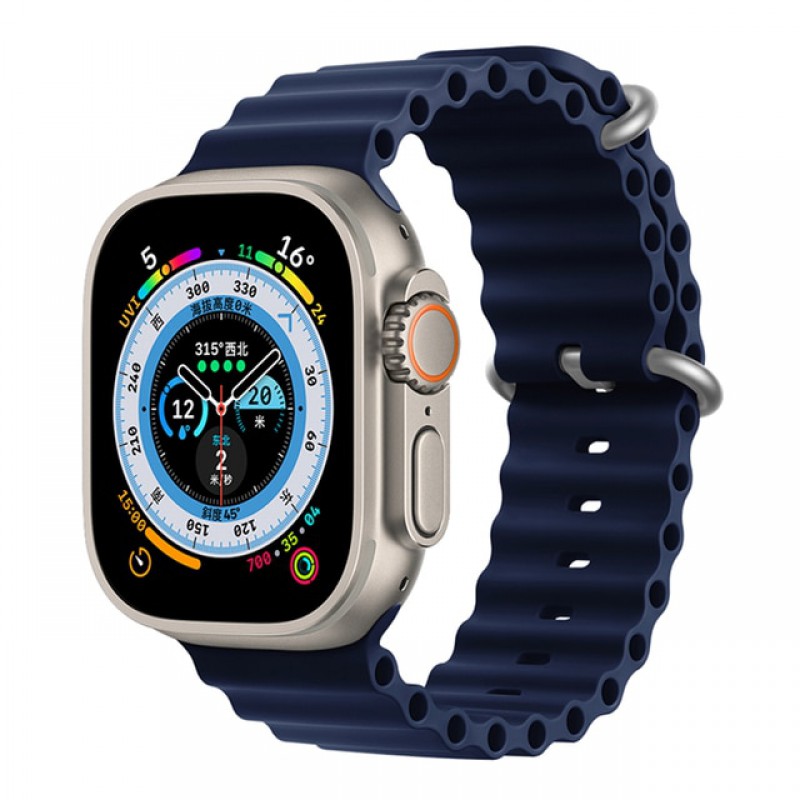 Ανταλλακτικό Λουράκι QuickFit  Ocean Band Apple Watch 5/6/SE/7/8/Ultra (42/44/45/49mm) Waterproof  Silicone Midnight Blue