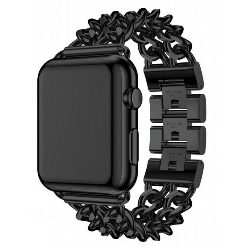 Ανταλλακτικό λουράκι QuickFit Apple Watch 1/2/3/4/5/6/SE/7/8 (42/44/45/49mm) Stainless Steel Bracelet Black