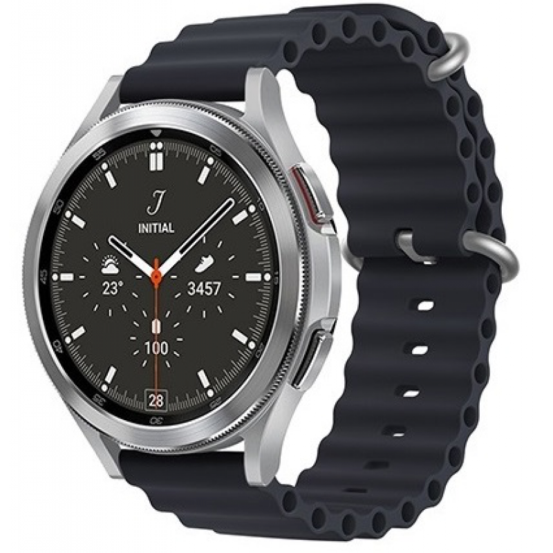 Ανταλλακτικό λουράκι QuickFit Ocean Band για Samsung Galaxy Watch5 (40mm & 42mm)/Watch4 (40mm & 44mm)/ Watch4 Classic (42mm & 46mm)/ Watch3(41mm)/Active 2(40/44mm)/Amazfit GTS 3 (43mm)/GTR(42mm) (20mm) Black