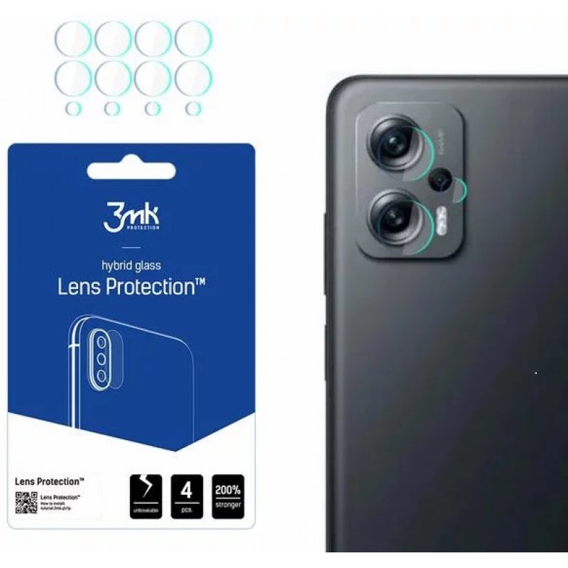 Γυαλί Προστασίας 3MK Camera Lens Xiaomi Poco X4 GT 5G Full Cover Tempered Glass 9H AntiCrash / AntiShock (4τμχ)