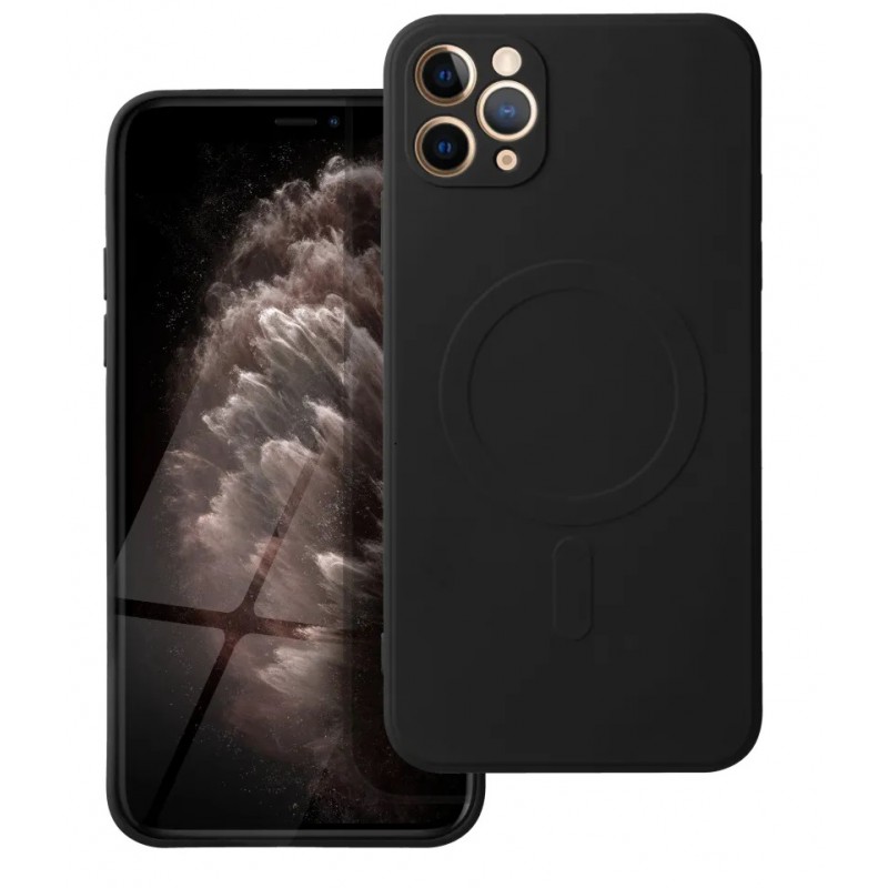 Θήκη Real Smooth Silicone Magsafe Apple iPhone 11 Pro Max (6.5") Black