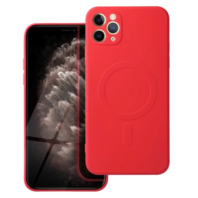 Θήκη Real Smooth Silicone Magsafe Apple iPhone 11 Pro Max (6.5") Red