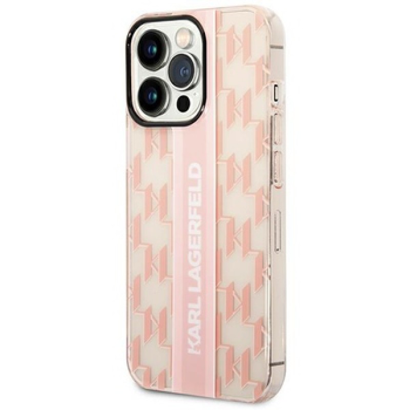 Θήκη KARL LAGERFELD Mono Vertical Stripe Back Cover Apple iPhone 14 Pro (6.1") Pink