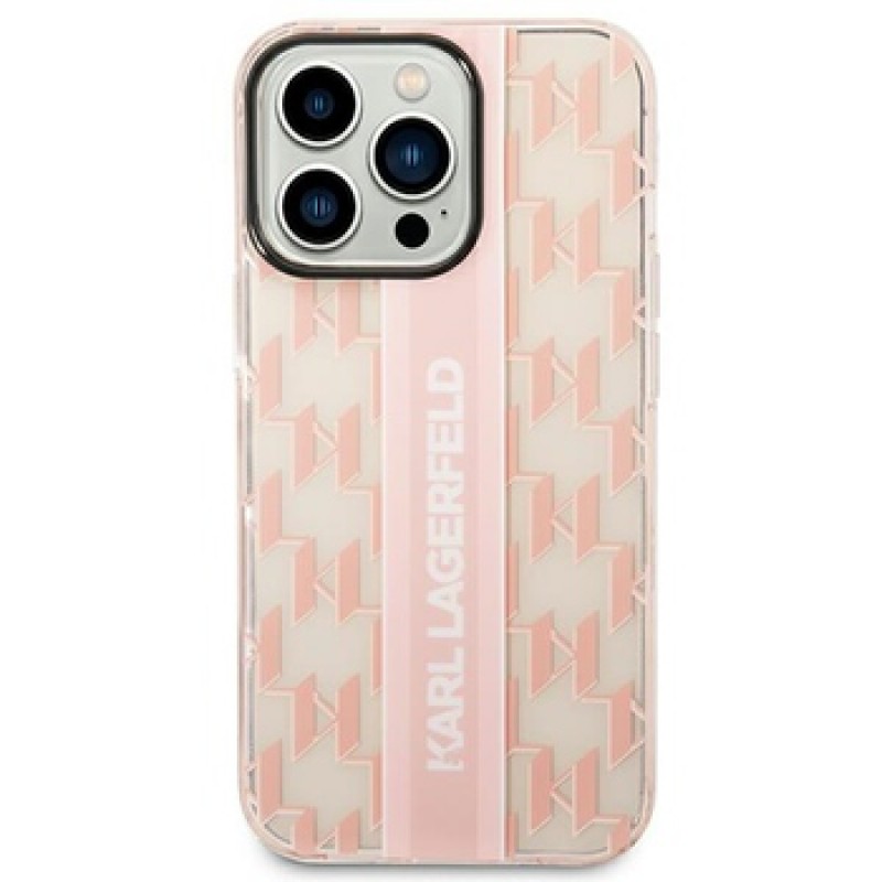 Θήκη KARL LAGERFELD Mono Vertical Stripe Back Cover Apple iPhone 14 Pro (6.1") Pink