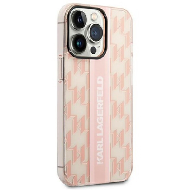 Θήκη KARL LAGERFELD Mono Vertical Stripe Back Cover Apple iPhone 14 Pro (6.1") Pink