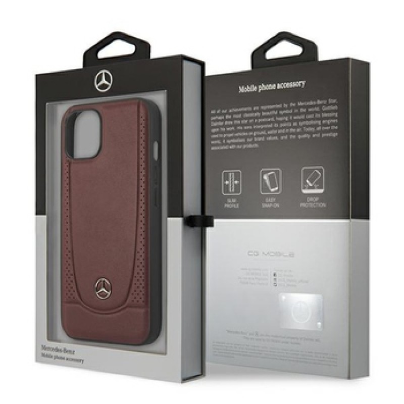 Θήκη Mercedes-Benz Leather Perforates Urban Bengale Apple iPhone 14 (6.1") (MEHCP14SARMRE) Red