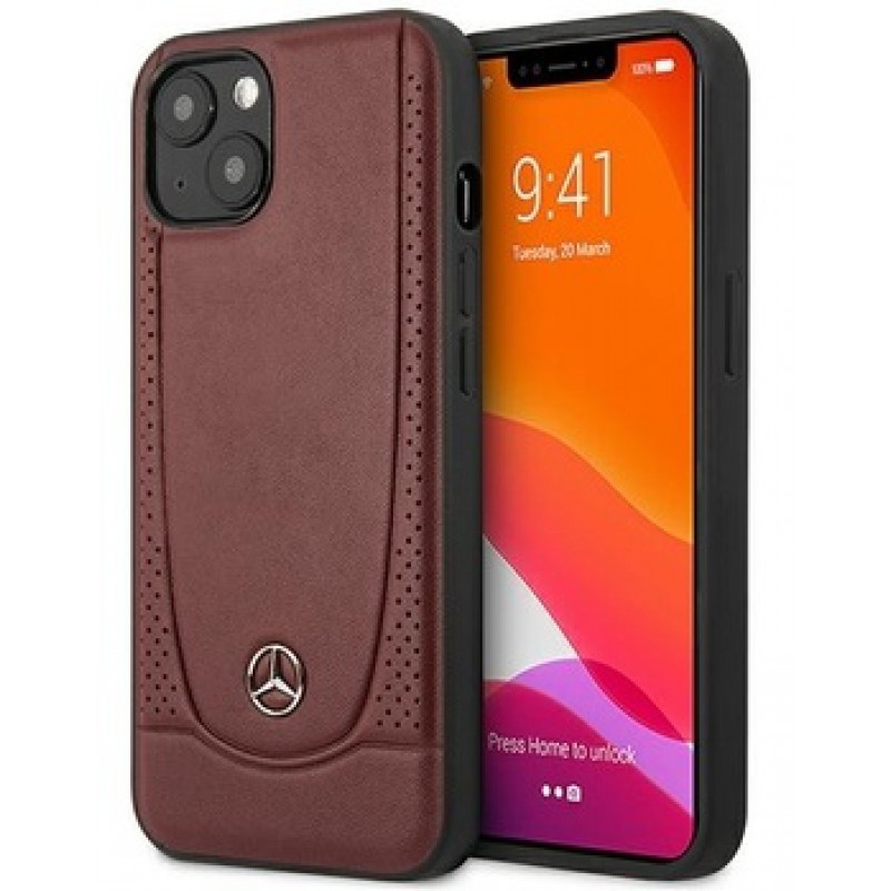 Θήκη Mercedes-Benz Leather Perforates Urban Bengale Apple iPhone 14 (6.1") (MEHCP14SARMRE) Red