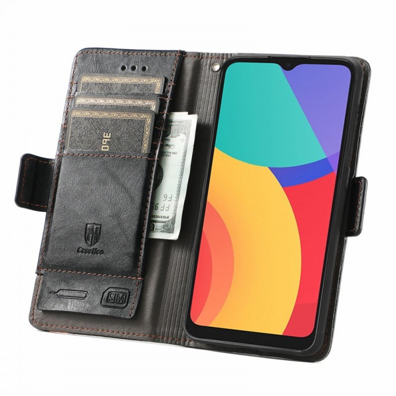 Θήκη Book Cassino Business Splicing with Card Holder Apple iPhone 14 Pro (6.1") Leather Black