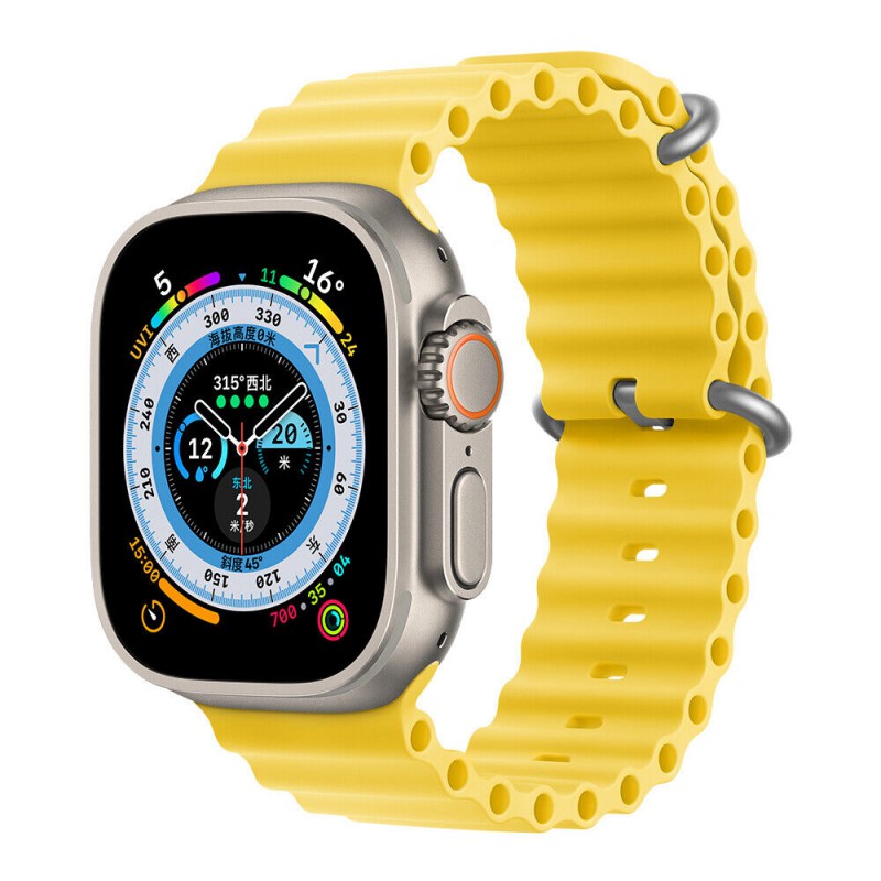 Ανταλλακτικό Λουράκι QuickFit  Ocean Band Apple Watch 5/6/SE/7/8/Ultra (42/44/45/49mm) Waterproof  Silicone  Yellow