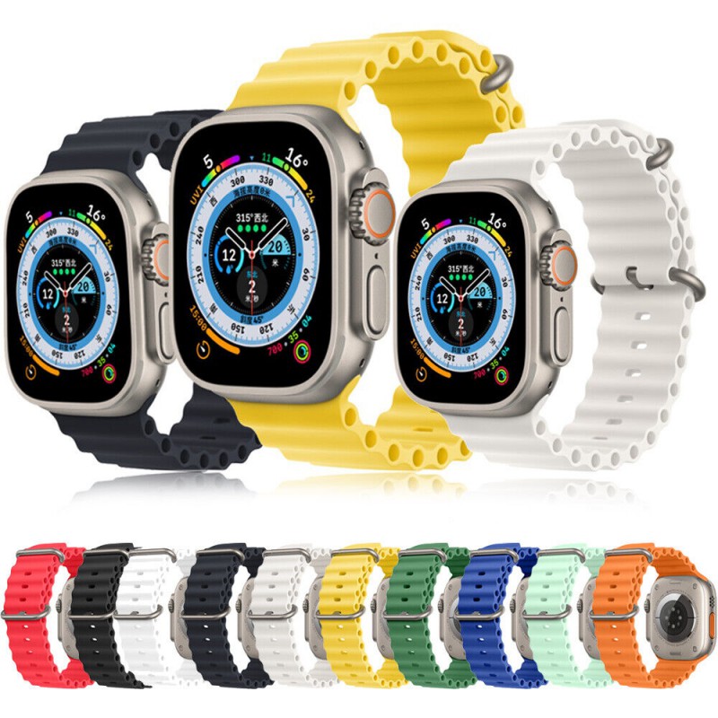 Ανταλλακτικό Λουράκι QuickFit  Ocean Band Apple Watch 5/6/SE/7/8/Ultra (42/44/45/49mm) Waterproof  Silicone Elderberry