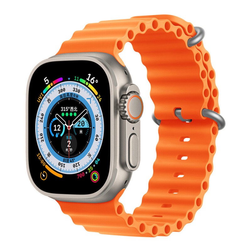 Ανταλλακτικό Λουράκι QuickFit  Ocean Band Apple Watch 5/6/SE/7 (38/40/41mm) Waterproof  Silicone Orange