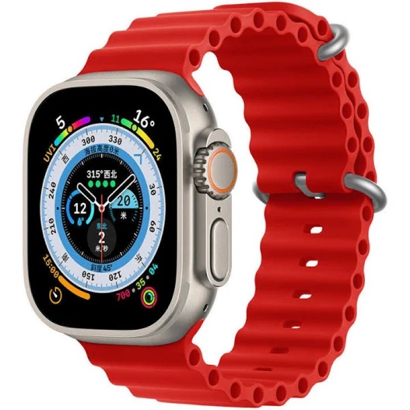 Ανταλλακτικό Λουράκι QuickFit  Ocean Band Apple Watch 5/6/SE/7/8/Ultra (42/44/45/49mm) Waterproof  Silicone Red
