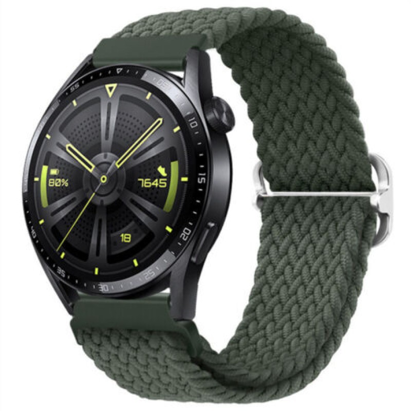 Ανταλλακτικό λουράκι QuickFit Braided Loop Dark Olive για Samsung Galaxy Watch3(45mm)/Watch(46mm)/Huawei Watch 3 (46mm)/ Watch 3 Pro (48mm)/GT 2/Pro/GT 3/Honor GS Pro/Amazfit GTR 3 (46mm)/GTR 3 Pro/GTR(47mm)/ Stratos 3(48mm) (22mm)