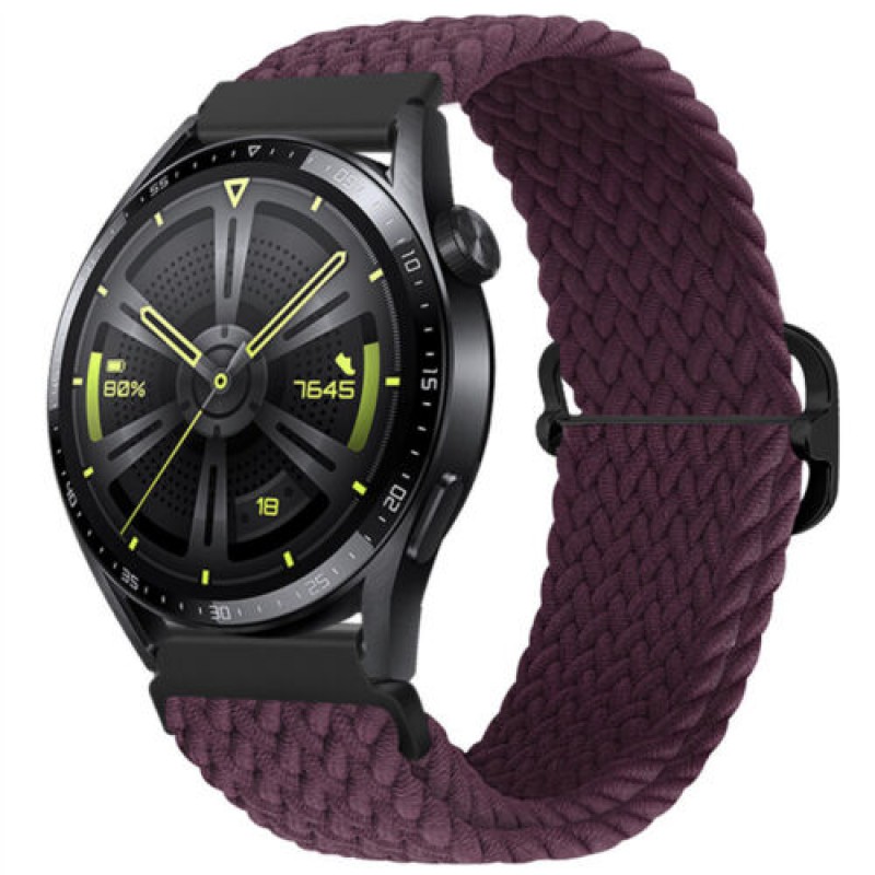 Ανταλλακτικό λουράκι QuickFit Braided Loop Wine Red για Samsung Galaxy Watch3(45mm)/Watch(46mm)/Huawei Watch 3 (46mm)/ Watch 3 Pro (48mm)/GT 2/Pro/GT 3/Honor GS Pro/Amazfit GTR 3 (46mm)/GTR 3 Pro/GTR(47mm)/ Stratos 3(48mm) (22mm)