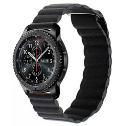 Ανταλλακτικό λουράκι QuickFit Leather Loop Sport  Samsung Galaxy Watch3(45mm)/Watch(46mm)/Huawei Watch 3 (46mm)/ Watch 3 Pro (48mm)/GT 2/Pro/Honor GS Pro/Amazfit GTR 3 (46mm)/GTR 3 Pro/GTR(47mm)/ Stratos 3(48mm) (22mm) Black
