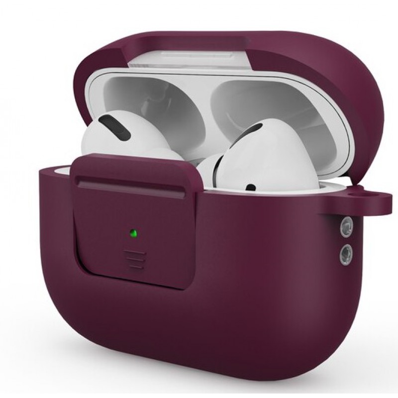 Θήκη PC Silicone Apple Airpods Pro 1 / 2 with Switch Key Wine Red