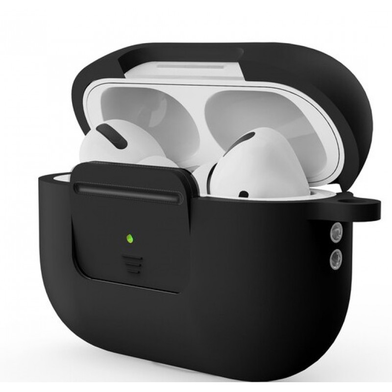 Θήκη PC Silicone Apple Airpods Pro 1 / 2 with Switch Key Black