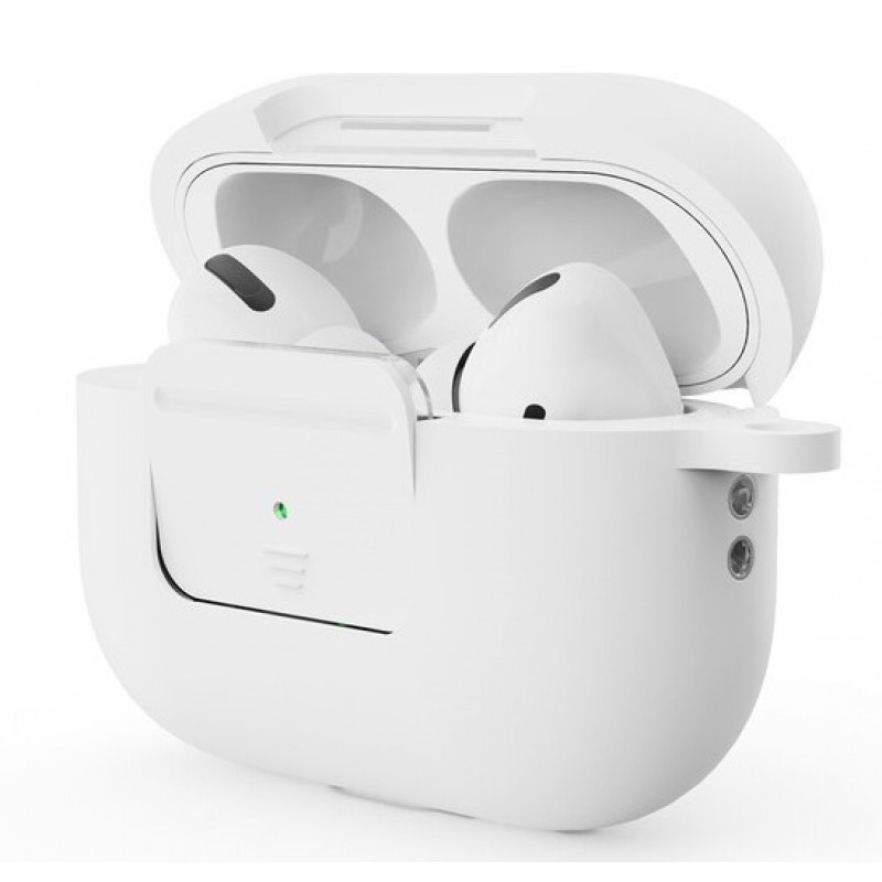 Θήκη PC Silicone Apple Airpods Pro 1 / 2 with Switch Key White
