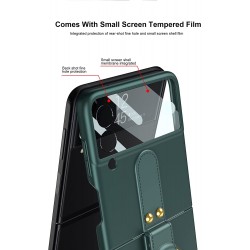 Θήκη TPU Ultra Thin Leather Cover with Ring Samsung Galaxy Z Flip4 5G SM-F721 Black