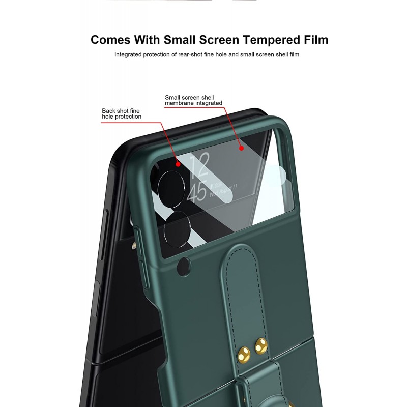 Θήκη TPU Ultra Thin Leather Cover with Ring Samsung Galaxy Z Flip4 5G SM-F721 Black
