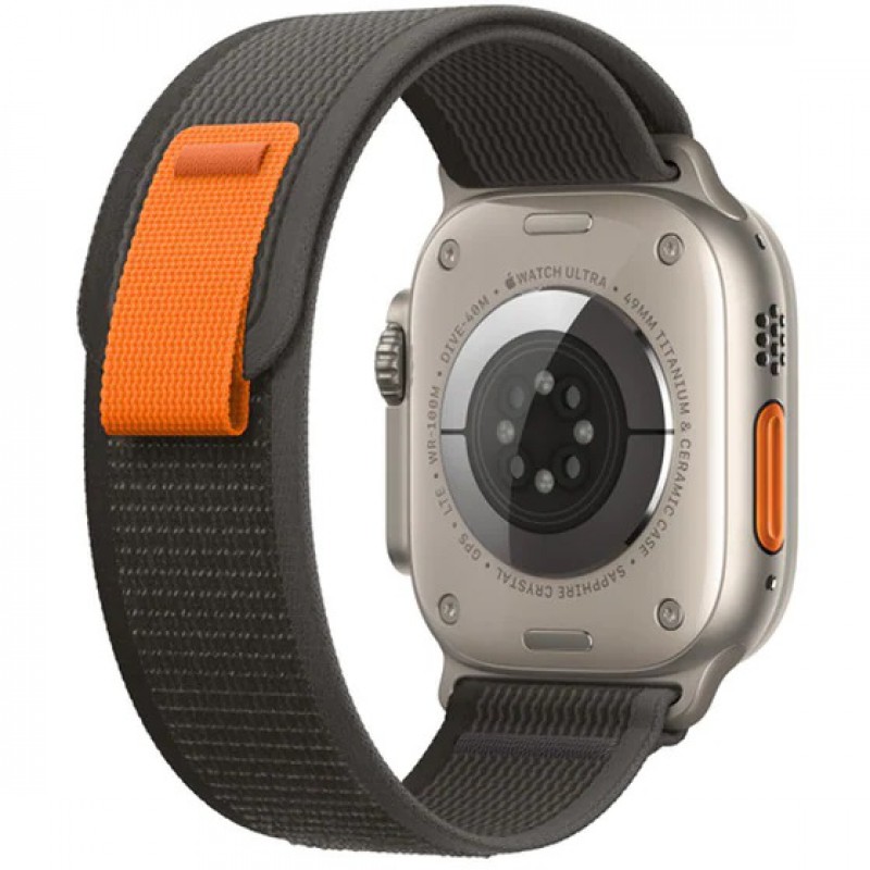  Ανταλλακτικό λουράκι QuickFit Nylon Apple Watch 1/2/3/4/5/6/SE/7/8 (42/44/45/49mm) Black/Grey