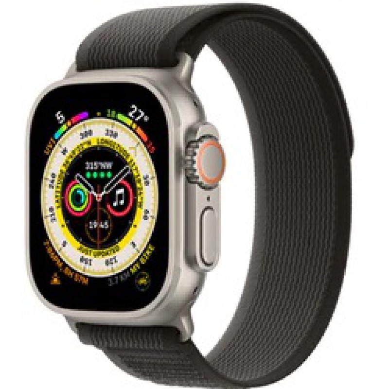  Ανταλλακτικό λουράκι QuickFit Nylon Apple Watch 1/2/3/4/5/6/SE/7/8 (42/44/45/49mm) Black/Grey