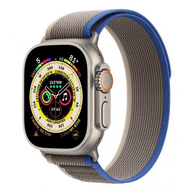  Ανταλλακτικό λουράκι QuickFit Nylon Apple Watch 1/2/3/4/5/6/SE/7/8 (42/44/45/49mm) Nylon Blue/Grey