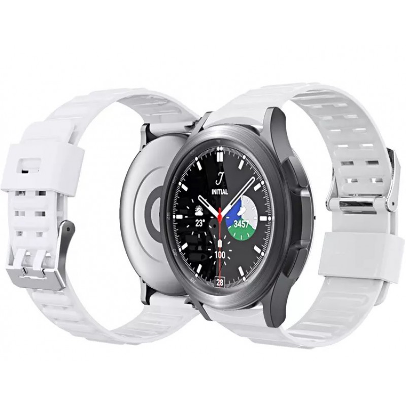 Ανταλλακτικό λουράκι QuickFit SIlicone για Samsung Galaxy Watch 7 / 6 / 6 Classic / 5 / 5 Pro/ 4 / 4 Classic White