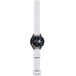 Ανταλλακτικό λουράκι QuickFit SIlicone για Samsung Galaxy Watch 7 / 6 / 6 Classic / 5 / 5 Pro/ 4 / 4 Classic White
