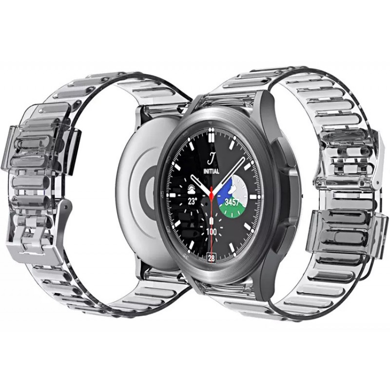 Ανταλλακτικό λουράκι QuickFit SIlicone για Samsung Galaxy Watch 6 / 6 Classic / 5 / 5 Pro/ 4 / 4 Classic Transparent Black