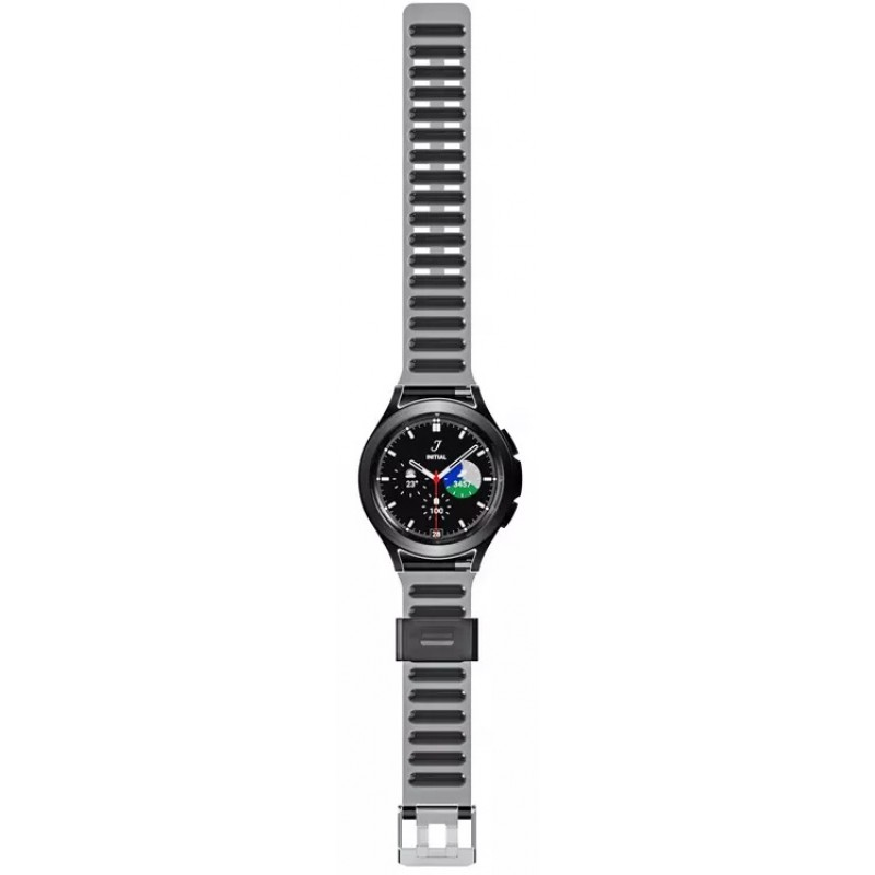 Ανταλλακτικό λουράκι QuickFit SIlicone για Samsung Galaxy Watch 7 / 6 / 6 Classic / 5 / 5 Pro/ 4 / 4 Classic Transparent Black