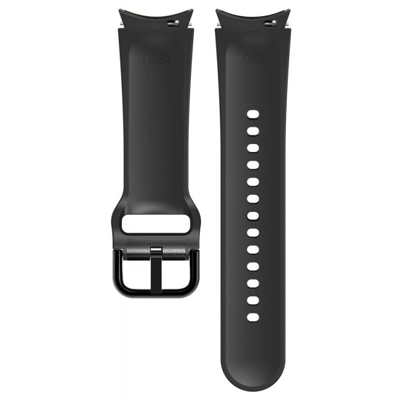 Ανταλλακτικό λουράκι Genuine Leather & Silicone για Samsung Galaxy Watch 7 / 6 / 6 Classic / 5 / 5 Pro/ 4 / 4 Classic Dark BLack