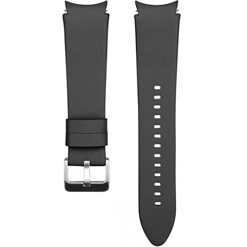 Ανταλλακτικό λουράκι QuickFit Leather για Samsung Galaxy Watch 7 / 6 / 6 Classic / 5 / 5 Pro/ 4 / 4 Classic Black
