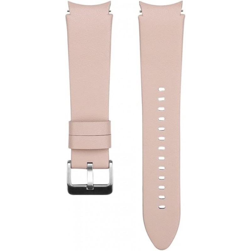 Ανταλλακτικό λουράκι QuickFit Leather για Samsung Galaxy Watch 7 / 6 / 6 Classic / 5 / 5 Pro/ 4 / 4 Classic Sand Pink