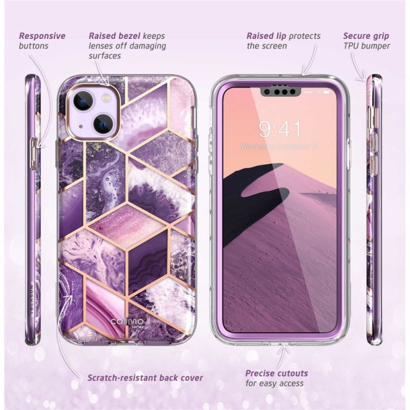 Θήκη Supcase Cosmo Apple iPhone 14 Plus (6.7") Marble Purple