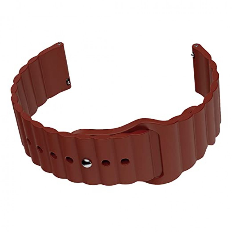 Ανταλλακτικό λουράκι Silicone Wave Type Brown για Samsung Galaxy Watch3(45mm) / Watch(46mm)/Huawei Watch 3 (46mm) / Watch 3 Pro (48mm) / GT 2 / Pro/Honor GS Pro / Amazfit GTR 3 (46mm)/GTR 3 Pro / GTR(47mm) / Stratos 3(48mm) (22mm)