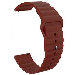 Ανταλλακτικό λουράκι Silicone Wave Type Brown για Samsung Galaxy Watch3(45mm) / Watch(46mm)/Huawei Watch 3 (46mm) / Watch 3 Pro (48mm) / GT 2 / Pro/Honor GS Pro / Amazfit GTR 3 (46mm)/GTR 3 Pro / GTR(47mm) / Stratos 3(48mm) (22mm)