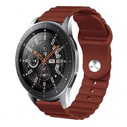Ανταλλακτικό λουράκι Silicone Wave Type Brown για Samsung Galaxy Watch3(45mm) / Watch(46mm)/Huawei Watch 3 (46mm) / Watch 3 Pro (48mm) / GT 2 / Pro/Honor GS Pro / Amazfit GTR 3 (46mm)/GTR 3 Pro / GTR(47mm) / Stratos 3(48mm) (22mm)