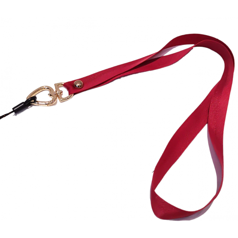  Λουράκι Λαιμού στήριξης Θήκης Smartphone Universal Neck Strap Metal Heart Clip Lanyard Burgundy