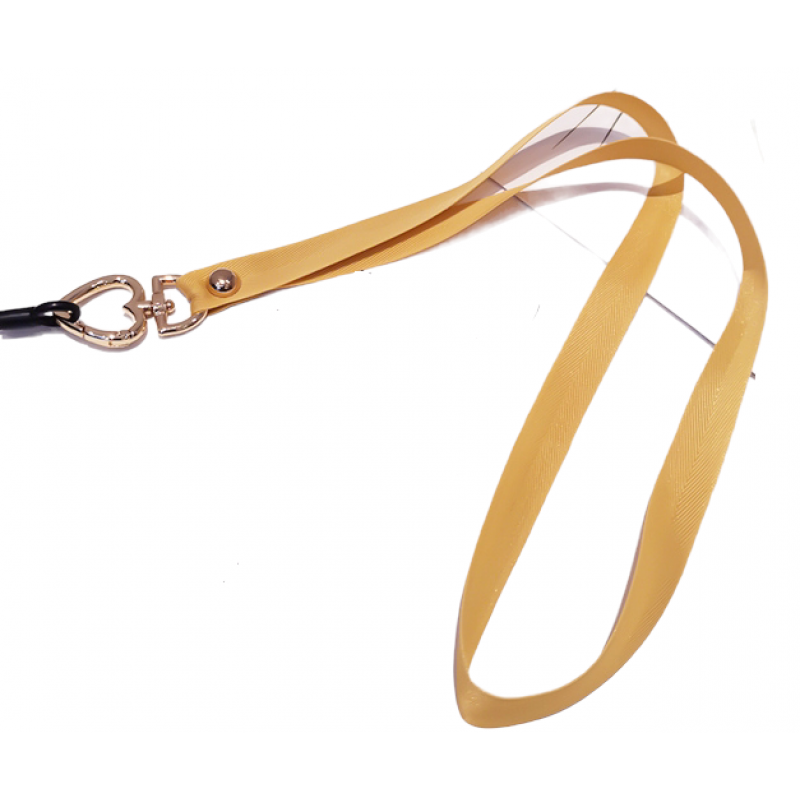  Λουράκι Λαιμού στήριξης Θήκης Smartphone Universal Neck Strap Metal Heart Clip Lanyard Yellow