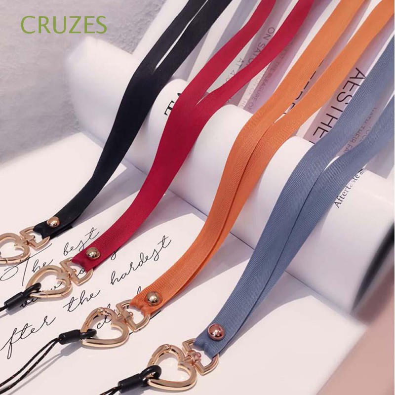  Λουράκι Λαιμού στήριξης Θήκης Smartphone Universal Neck Strap Metal Heart Clip Lanyard Camel