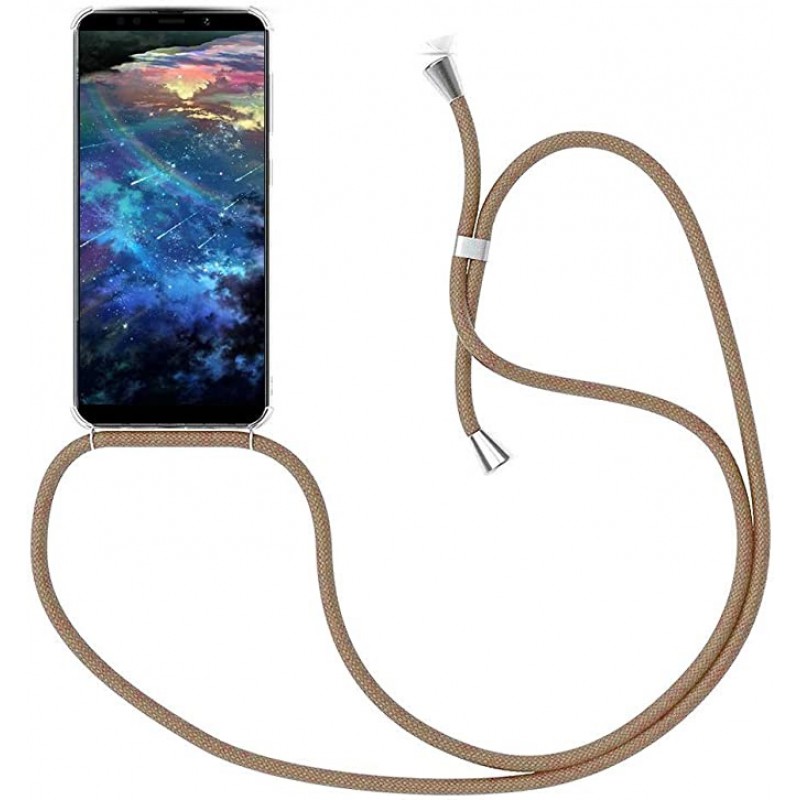  Λουράκι Λαιμού στήριξης Θήκης Smartphone Universal Neck Weave Strap Nude