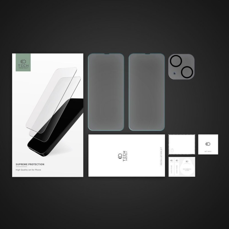 Γυαλί Προστασίας Tech-Protect Supreme Set Tempered Glass & Camera Lens iPhone 15 Plus (6.7") Clear
