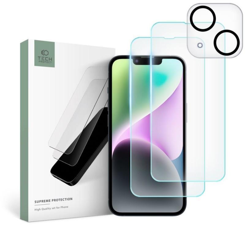 Γυαλί Προστασίας Tech-Protect Supreme Set Tempered Glass & Camera Lens iPhone 15 Plus (6.7") Clear