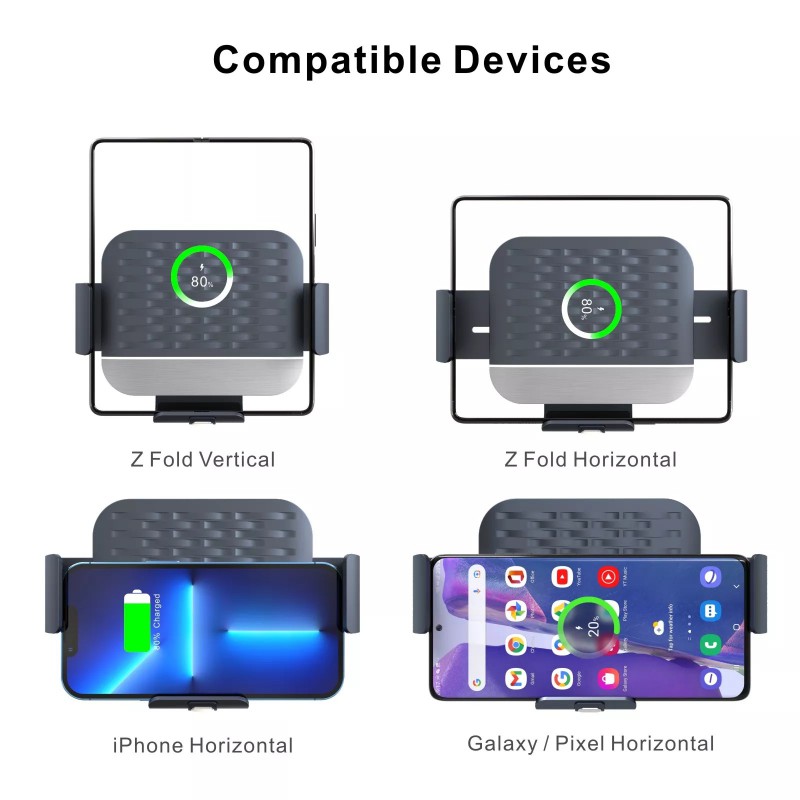 Φορτιστής Αυτοκινήτου Wireless Car Charger Z Fold3/ Z Fold4 / Z Fold5 / Z Fold6 15W  Black