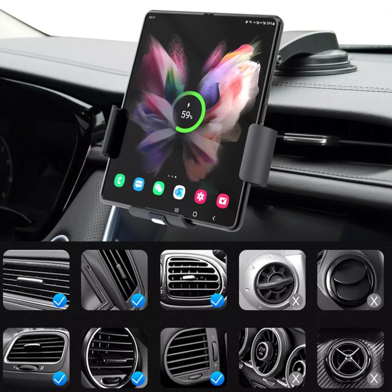 Φορτιστής Αυτοκινήτου Wireless Car Charger Z Fold3/ Z Fold4 / Z Fold5 / Z Fold6 15W  Black
