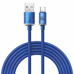 Καλώδιο Φόρτισης Baseus Crystal Shine Cable USB-C male-USB-A male 100W 2m Blue (CAJY000503)