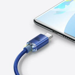 Καλώδιο Φόρτισης Baseus Crystal Shine Cable USB-C male-USB-A male 100W 2m Blue (CAJY000503)